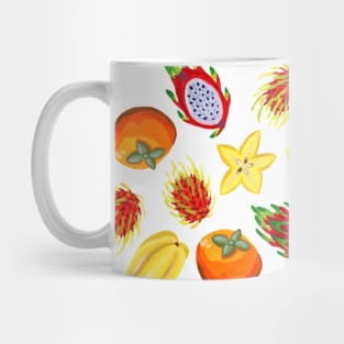 Exotic Fruit Pattern in Gouache Mug